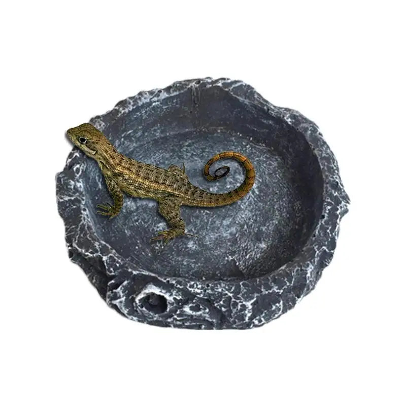 Reptile Water Dish Resin Pet Bow Amphibian Reptile