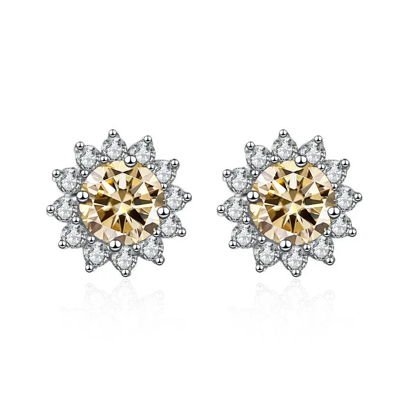 JoyceJelly 1 carat D Color Moissanite Diamond Earrings