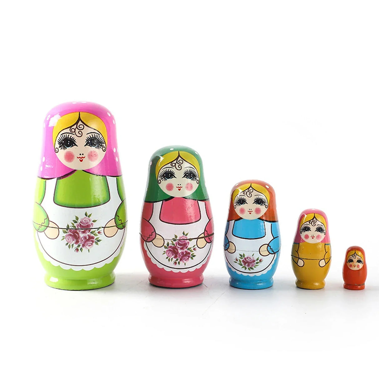 5PCS Matryoshka Dolls Nesting Dolls Cute Wood Russian