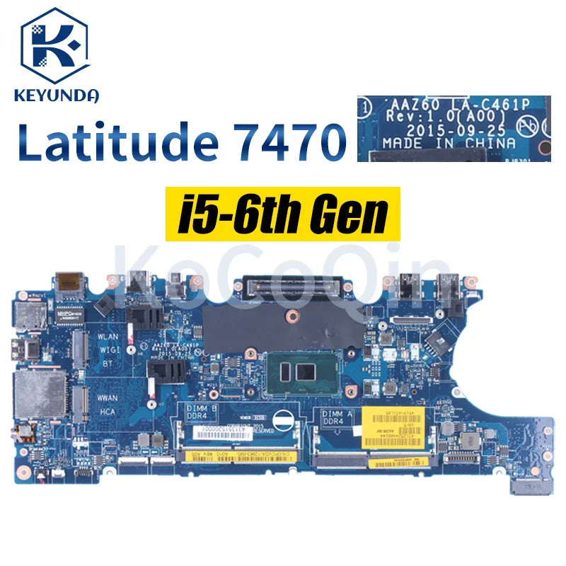 For DELL Latitude E7470 7470 Notebook Mainboard LA-C461P