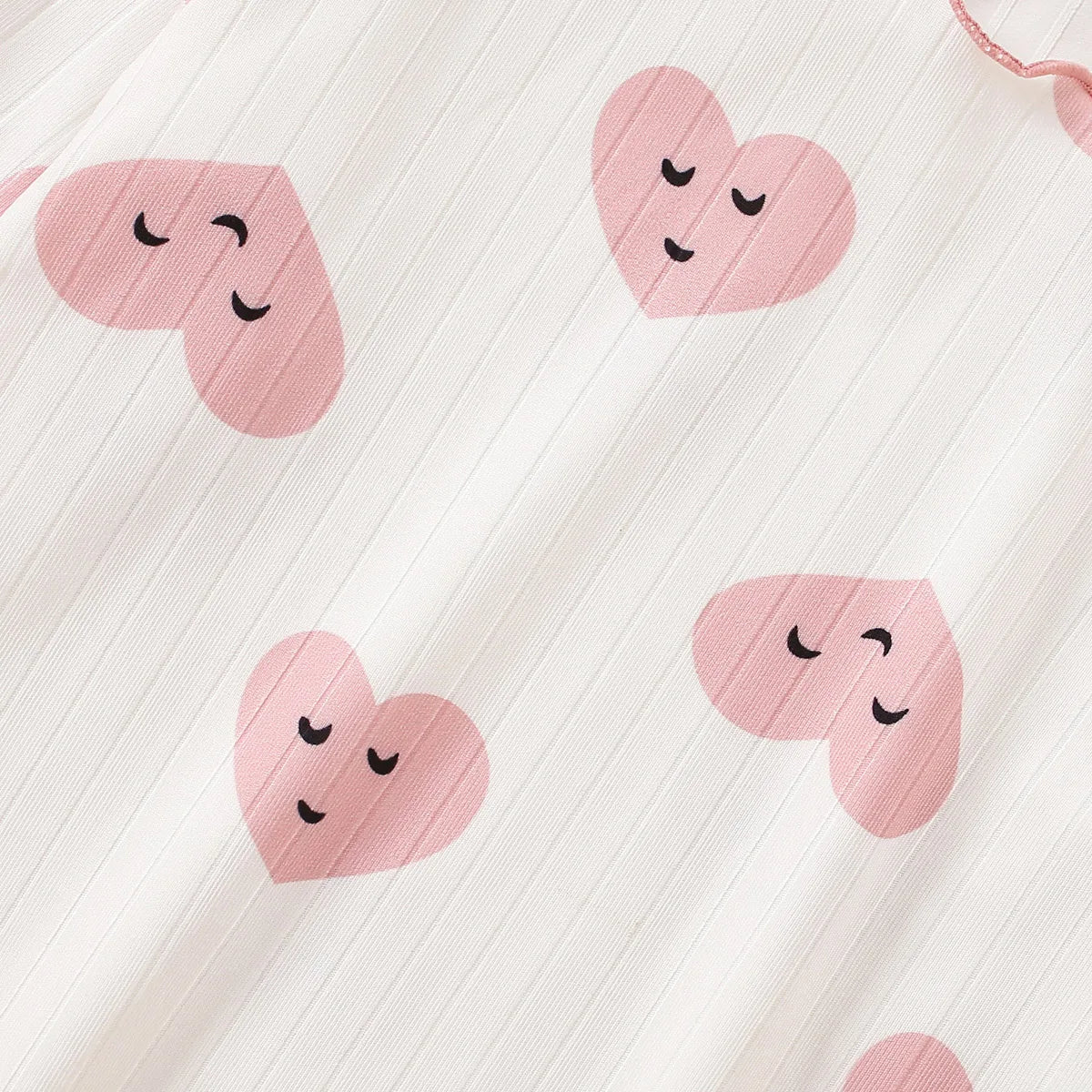 hibobi 2-Piece Girl Spring Allover Heart Printed Long