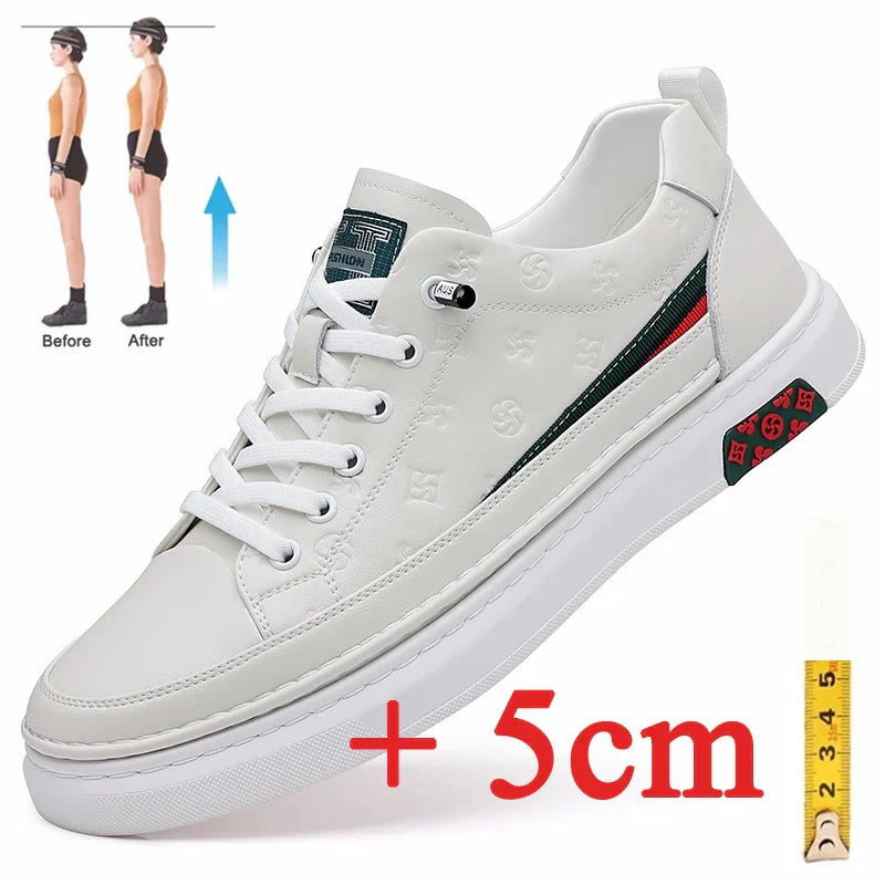 2024 Spring Men's Elevator Shoes Men Loafers White