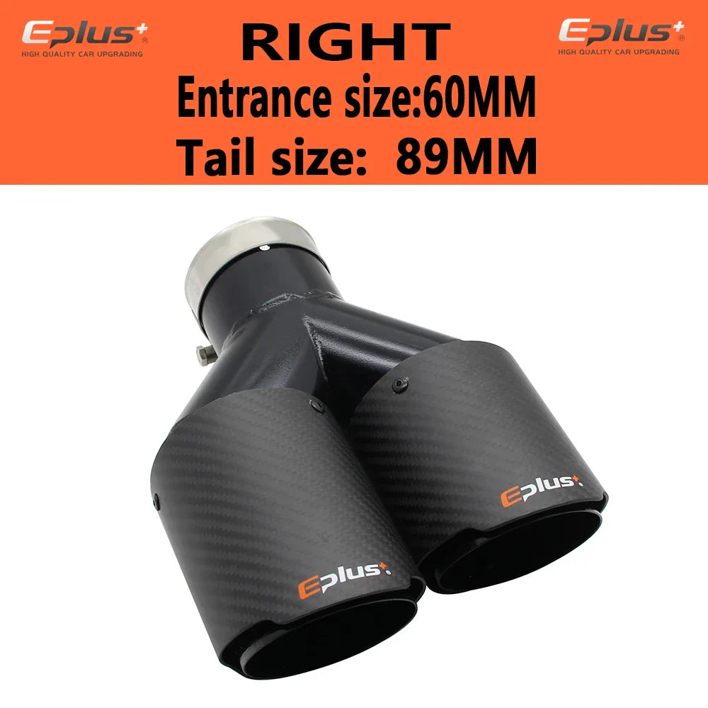 EPLUS Car Carbon Fiber Matte Muffler Tip Y