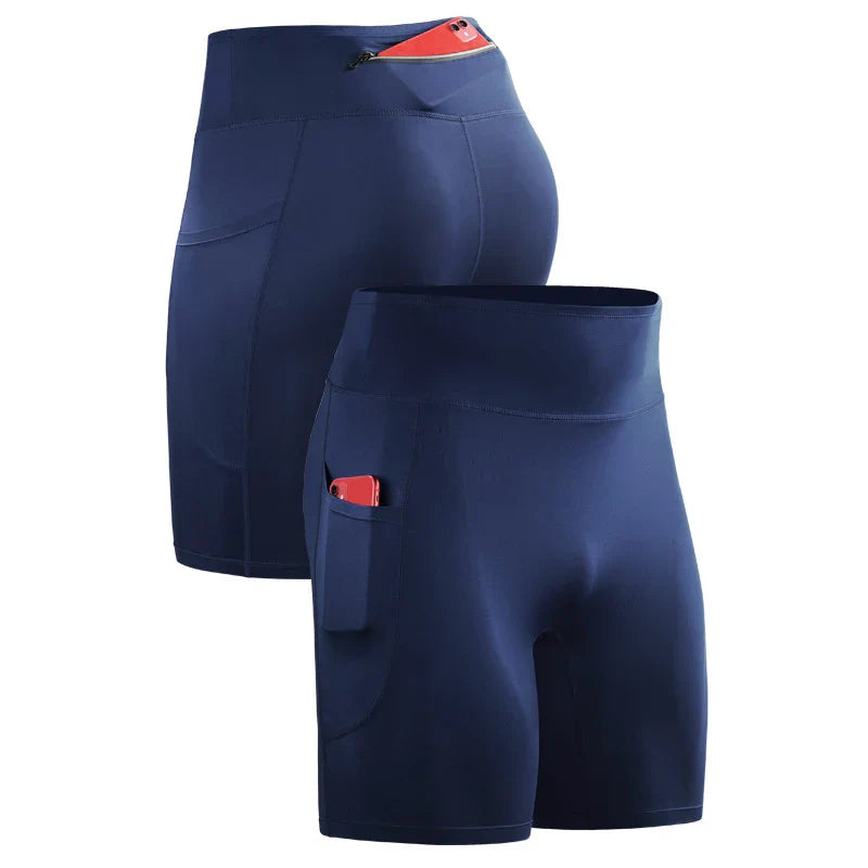 Men Compression Sport Shorts Breathable Pocket Gym Shorts