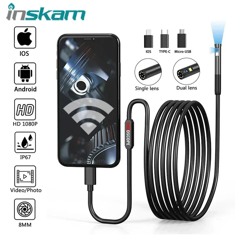 ANESOK 2MP Single/Dual Lens Endoscope Camera Android Mini