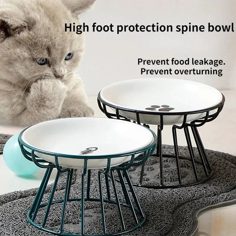 Water Cats Ceramic Stand Accessories Doggie Bowl Outdoor