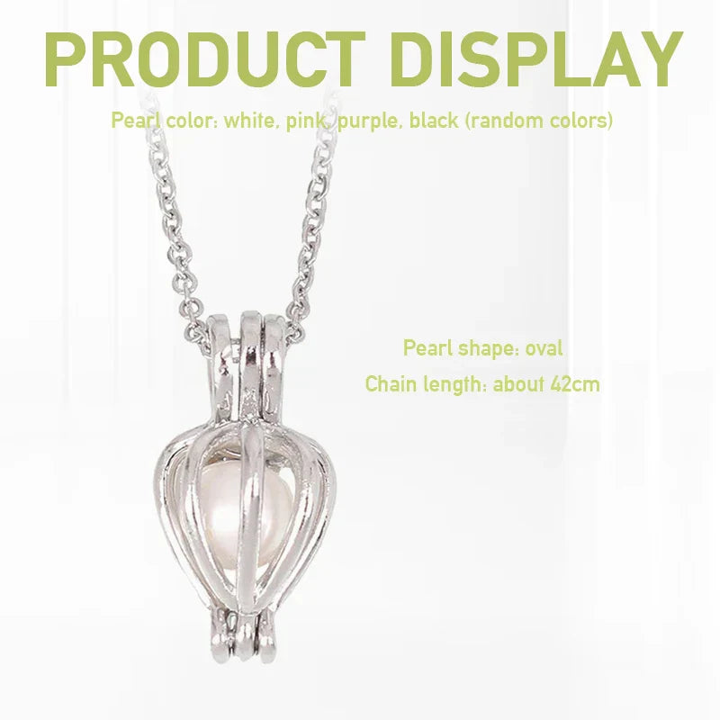 Natural Oyster Wish Pearl Vacuum Can Pendant Necklace