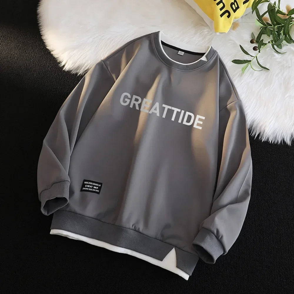 Sweatshirts for Men Round Neck Hip Hop Streetwear