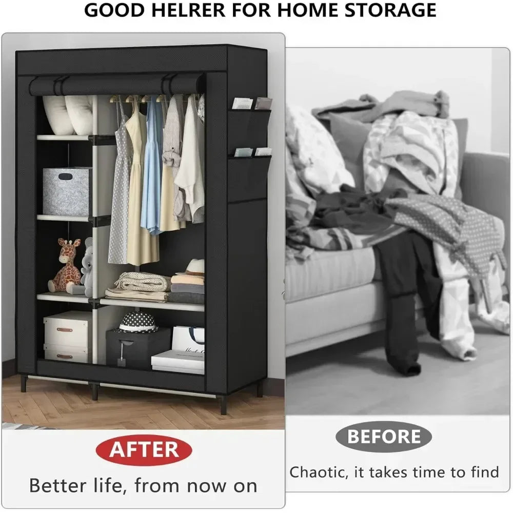 Canvas Wardrobe Portable Closet Wardrobe Clothes Storage with