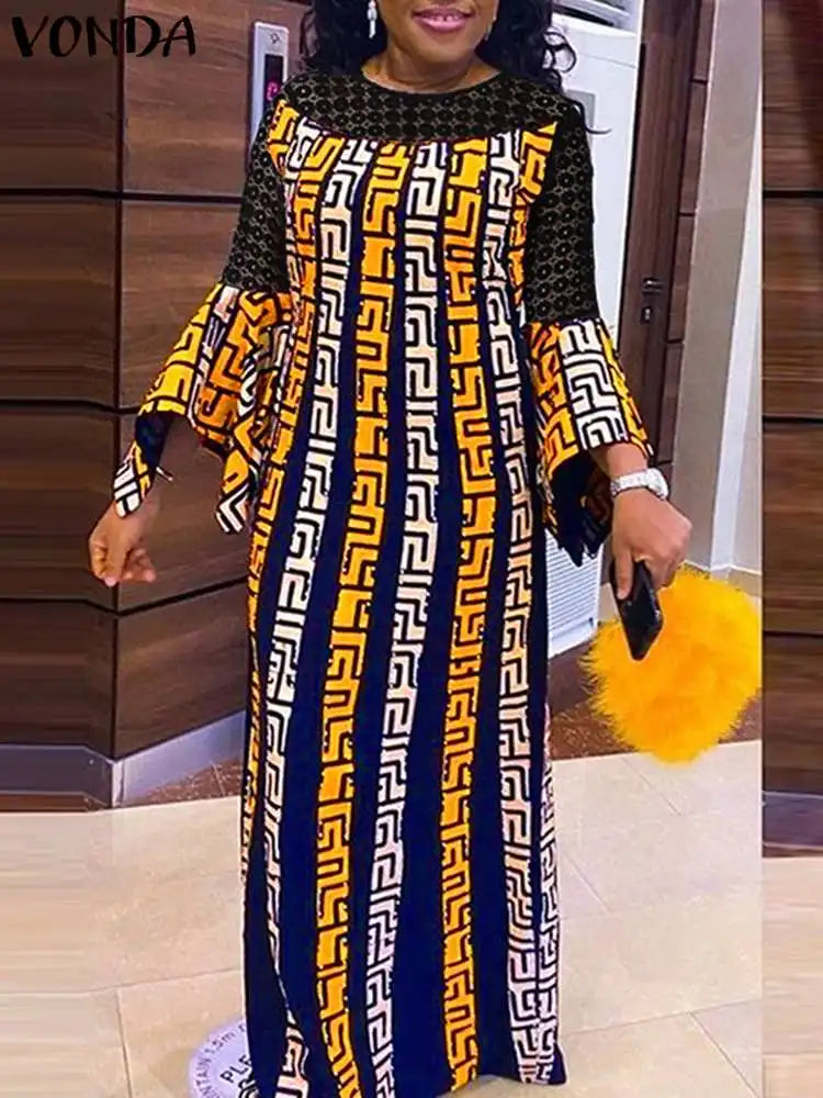 Plus Size VONDA Women Maxi Dress 2024 Summer