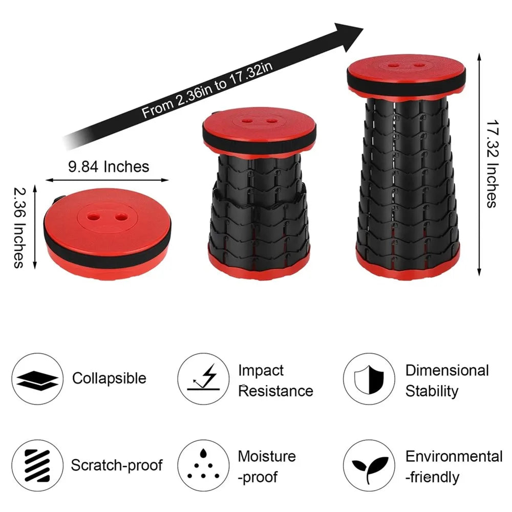 Portable Folding Telescopic Stool Lightweight Plastic Subway Queuing