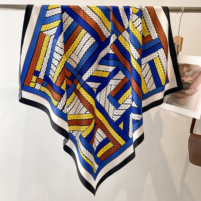 Luxury Women 90x90CM New Twill Silk Big Square