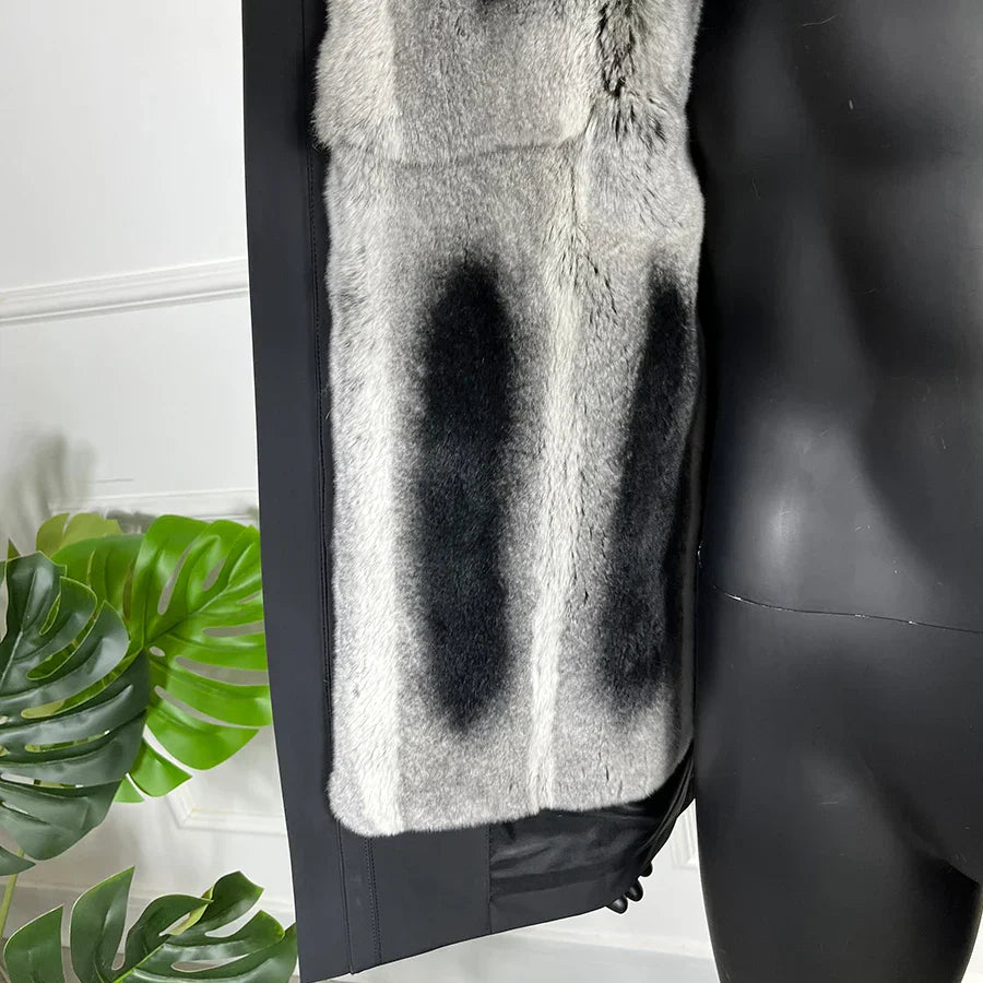 Winter Coat Men Jacket Real Rabbit Fur Parkas