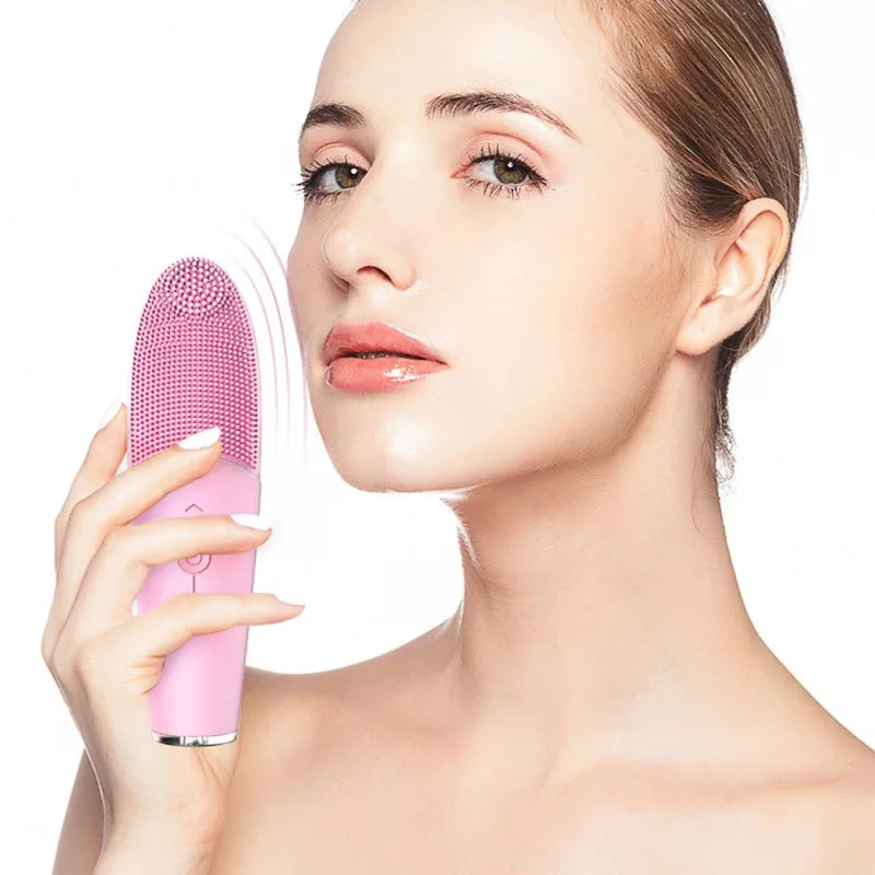 Silicone Face Washing Machine Ultrasonic Vibration Waterproof Facial