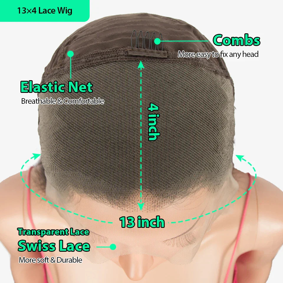 HD Transparent 13x4 Lace Front Human Hair Wigs