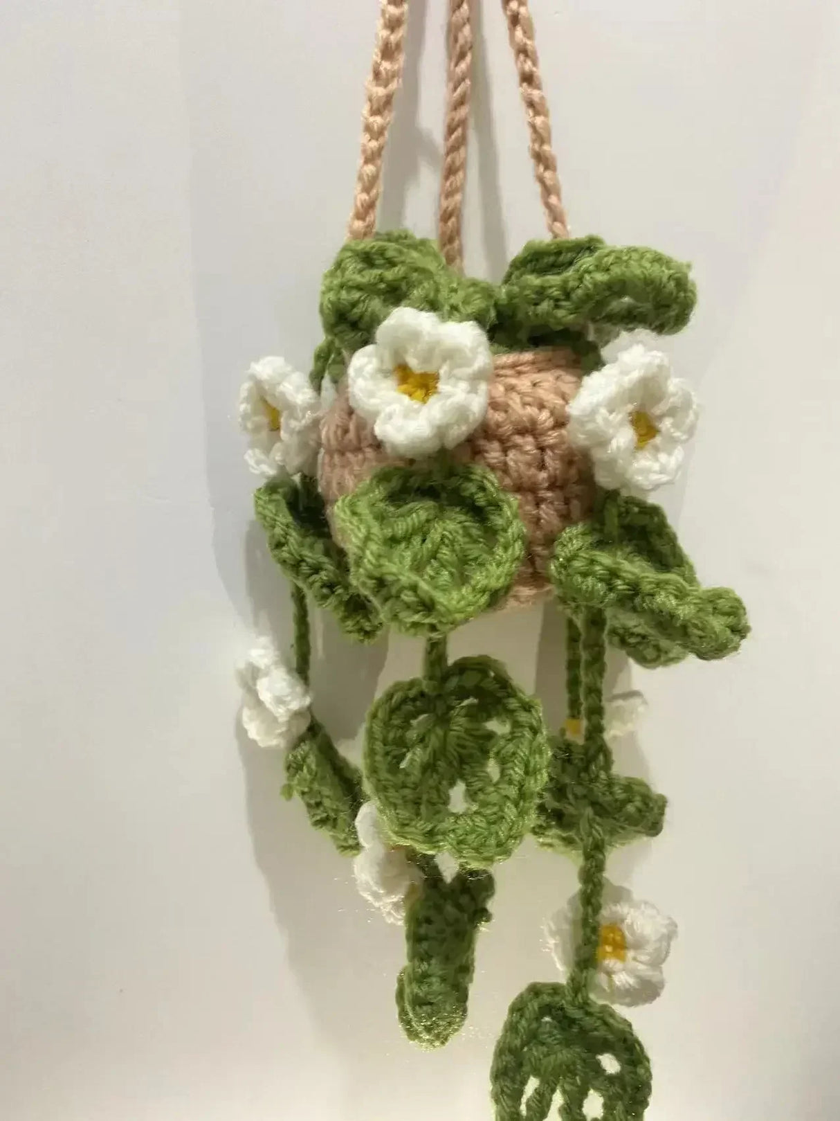 NEW Cute Potted Plants Crochet Car Basket,Hanging Plant