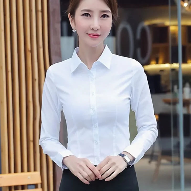 White Shirt Woman 6XL Plus Size Blouse Office
