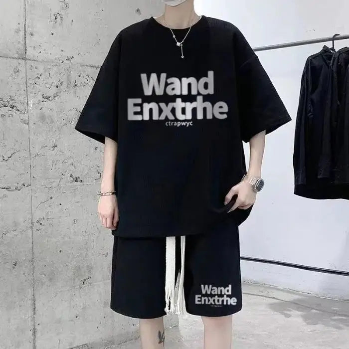 Waffle Suit Short Sleeve Shorts Men's Summer Spring