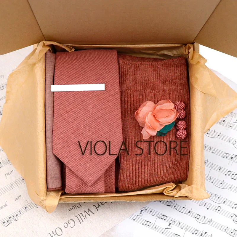 Viola Design 5PCS Gift Box Solid Cotton Sock