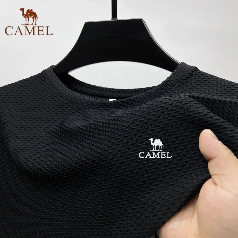 High End Embroidered CAMEL Ice Silk Mesh Short