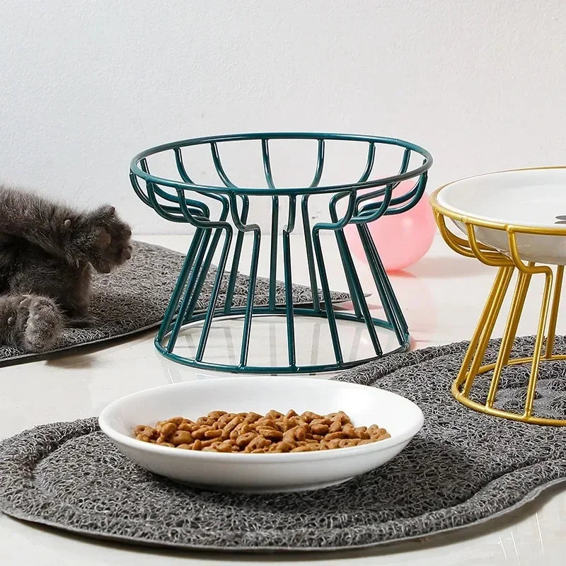 Water Cats Ceramic Stand Accessories Doggie Bowl Outdoor