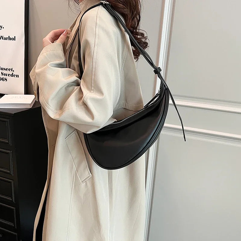 Sewing Thread Shoulder Bags Zipper Women's Bags 2024