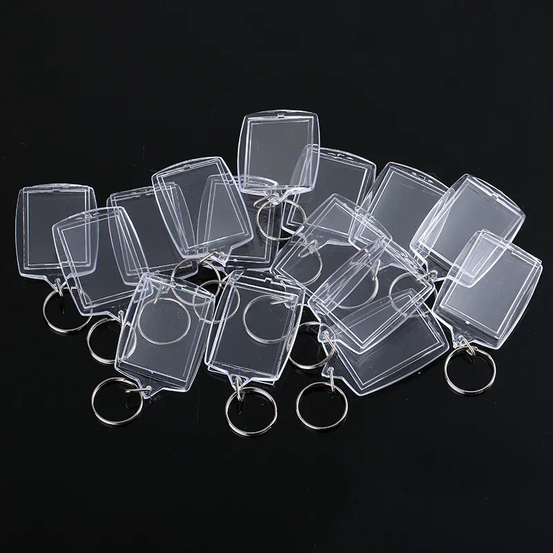 100pcs Keychain Acrylic Key Chain Key Ring Blank