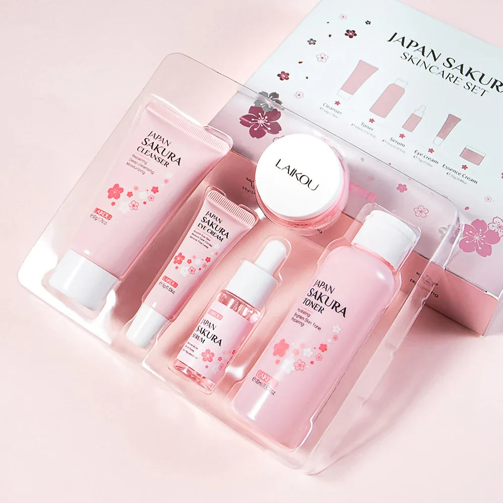 Sakura Skincare Set Oil Control Facial Cleanser Nourishing