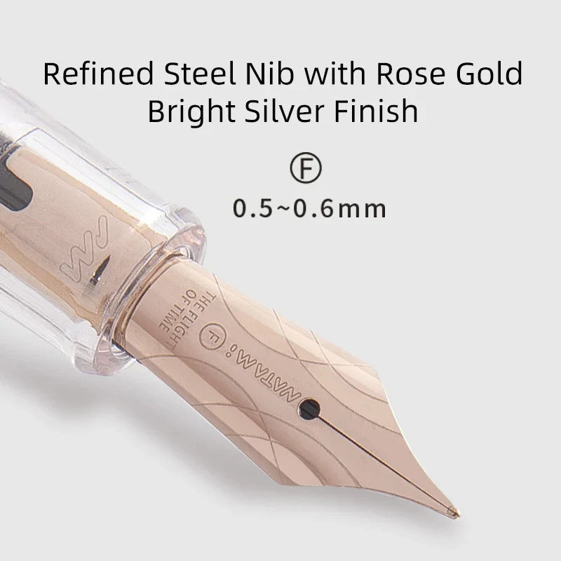 Natami Fountain Pen Fine Nib Transparent Clear Ink