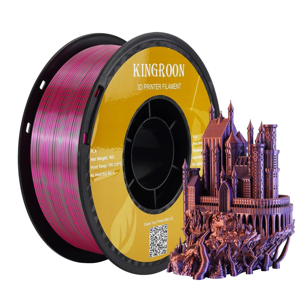 Newest 1KG Tricolor Silk PLA Filament 3D Printer