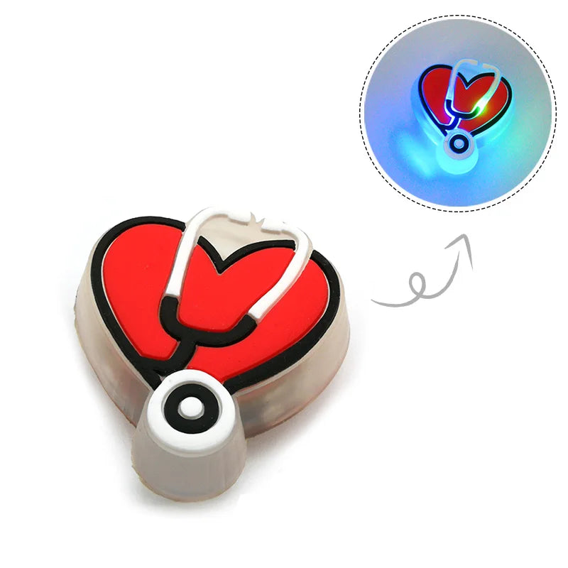 1pcs LED Shoe Charms Luminous Shoe Decorations Pins