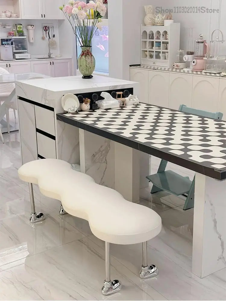 Internet Celebrity French Style Bench Cream Style Stainless