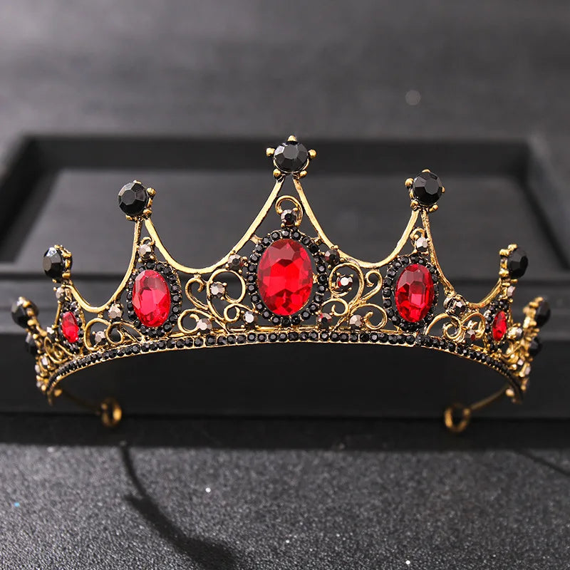 Wedding Hair Accessories Baroque Rhinestone Crystal Crown Tiara