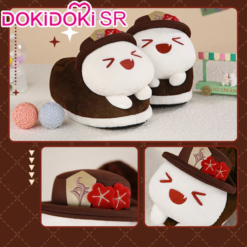 Genshin Impact Zhongli/Hutao/Xiao Cosplay Fluffy Slippers