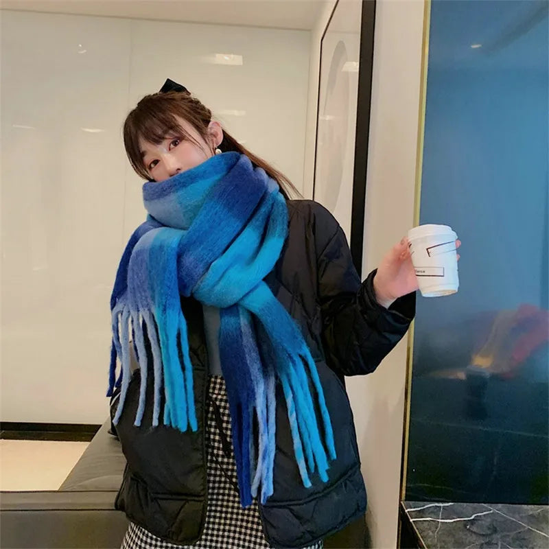 Winter Women Plaid Scarf Winter AC Pamanhmina Shawls