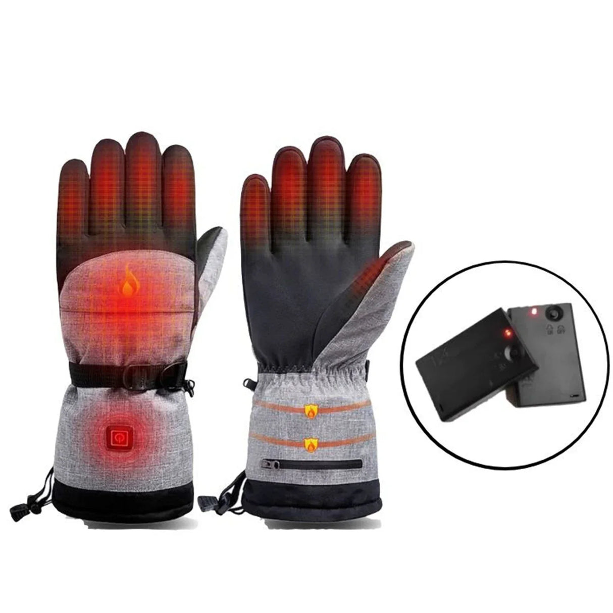 2x Electric Heated Touchscreen Winter Motorcycle Gloves