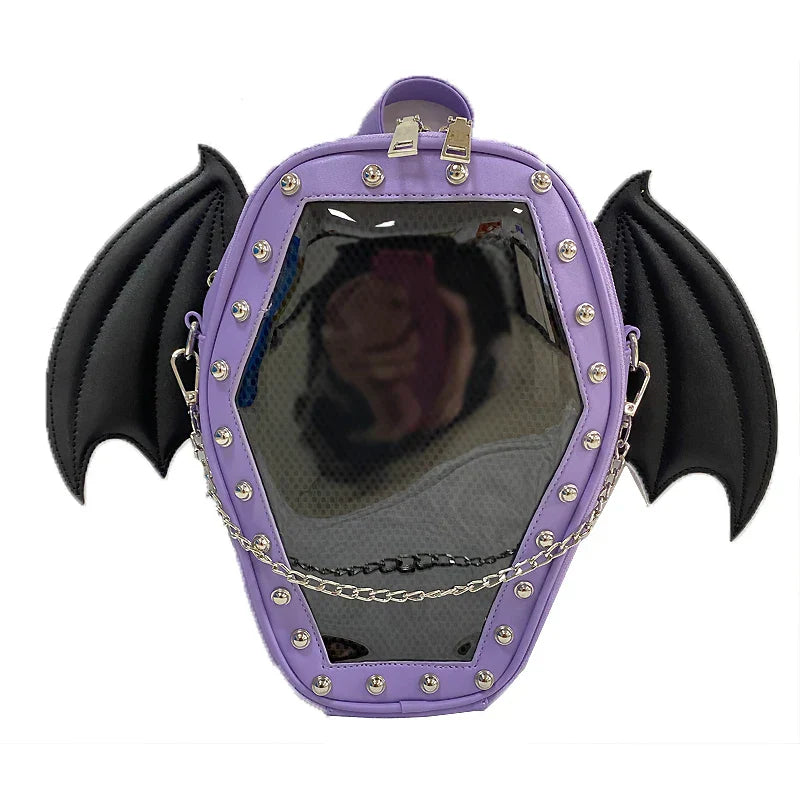 Bat Wings Ita Backpack Enamel Pin Display Shoulder