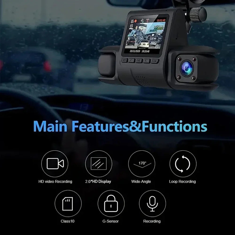 3 Camera Lens Car DVR Dash Camera HD