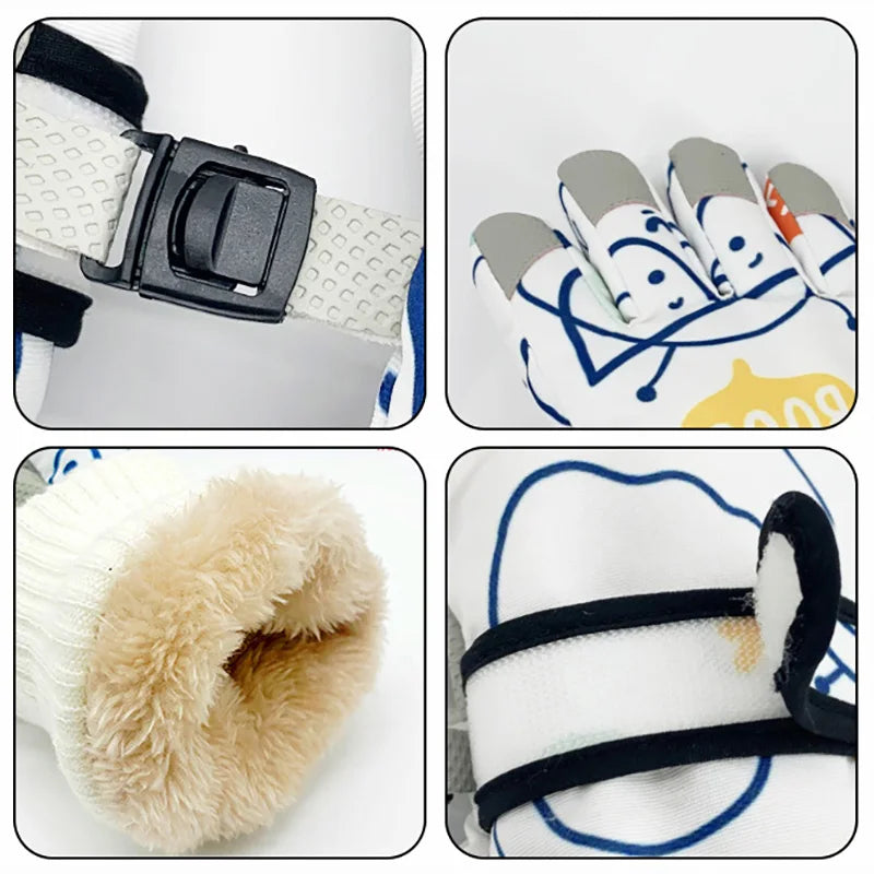 Fashion Children Ski Gloves Waterproof Kids Mittens
