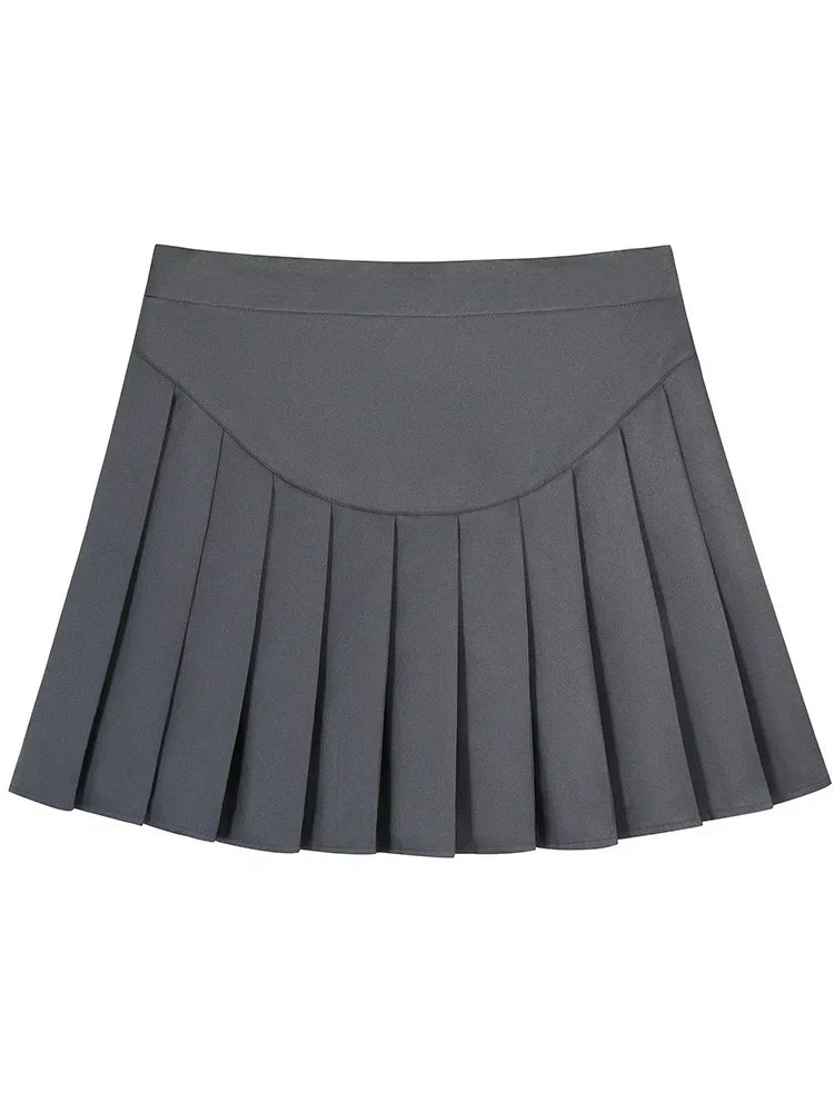 GIBSIE Plus Size Women High Waist Pleated Skirt