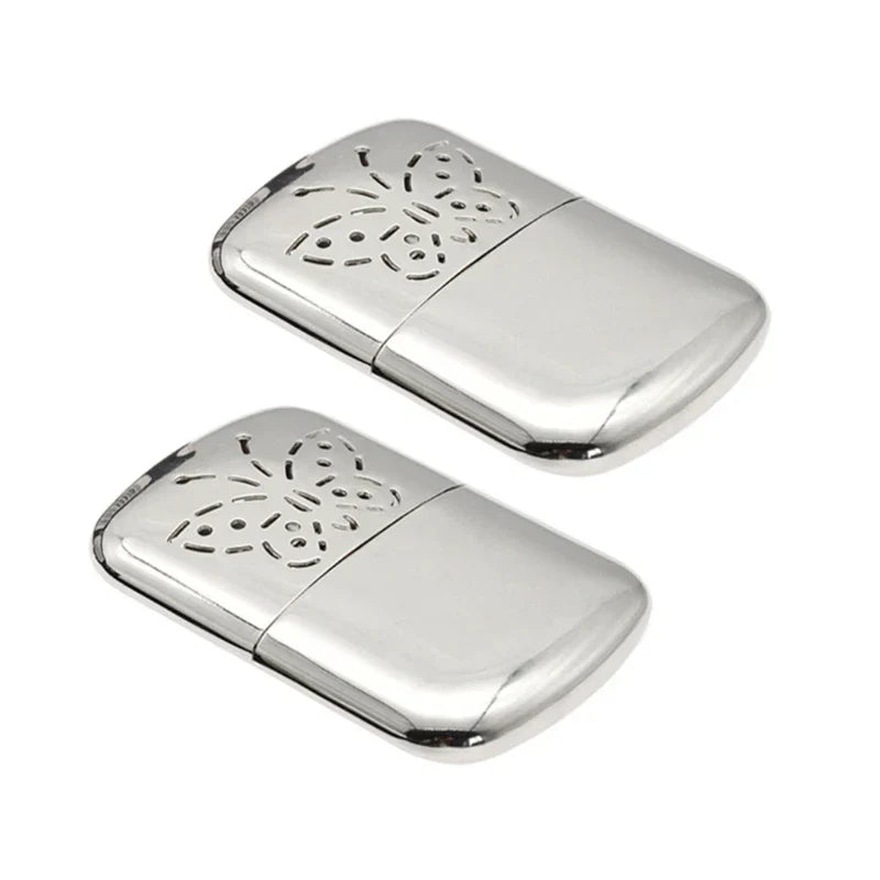 2pcs Zinc Alloy Pocket Hand Warmer Outdoor Small