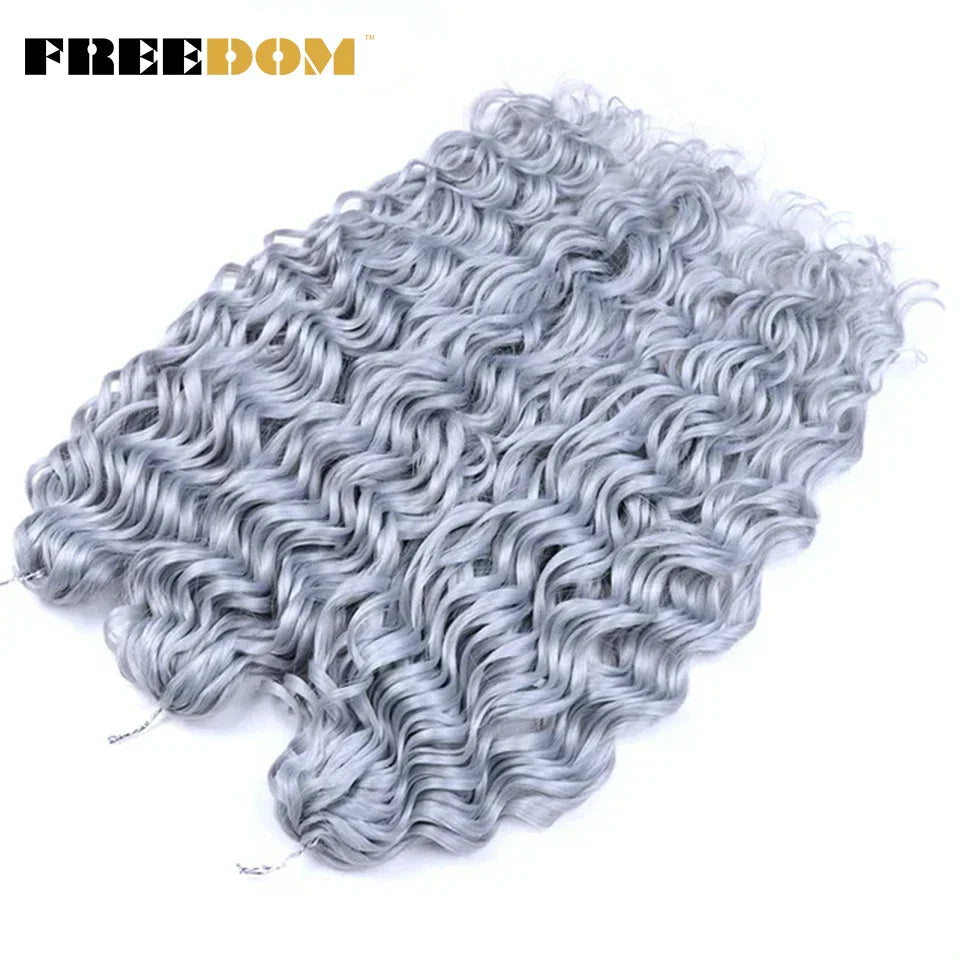 FREEDOM Synthetic Deep Wavy Twist Crochet Hair Afro