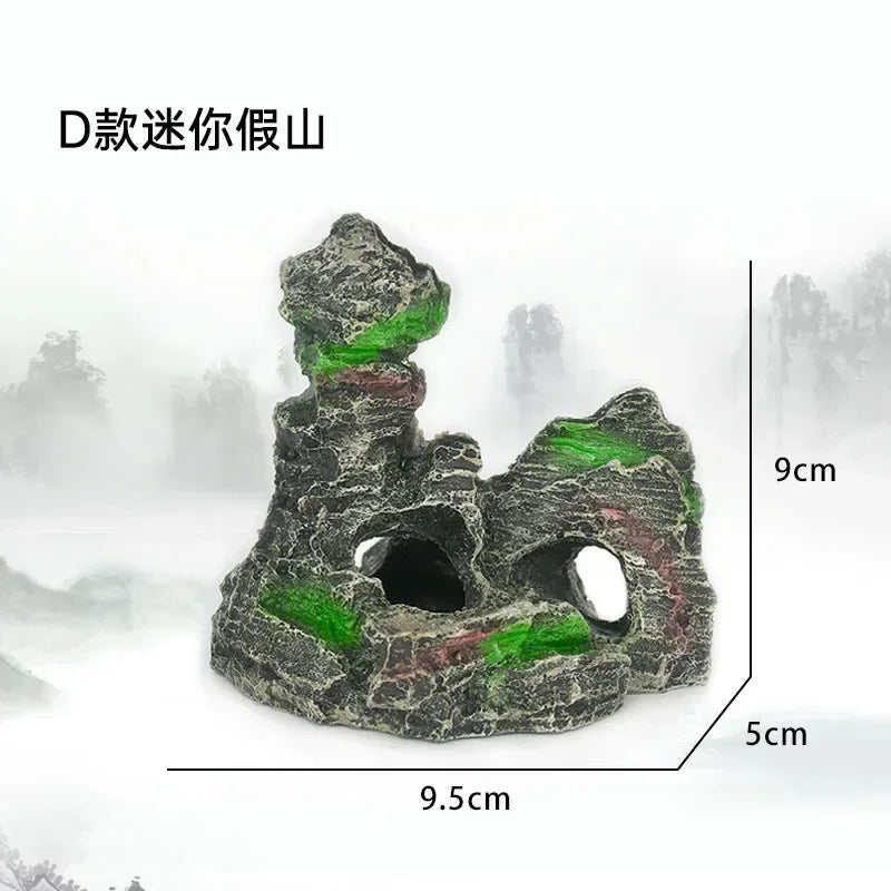 Mountain Landscape Architecture Aquarium Resin Decor Aquarium Rock