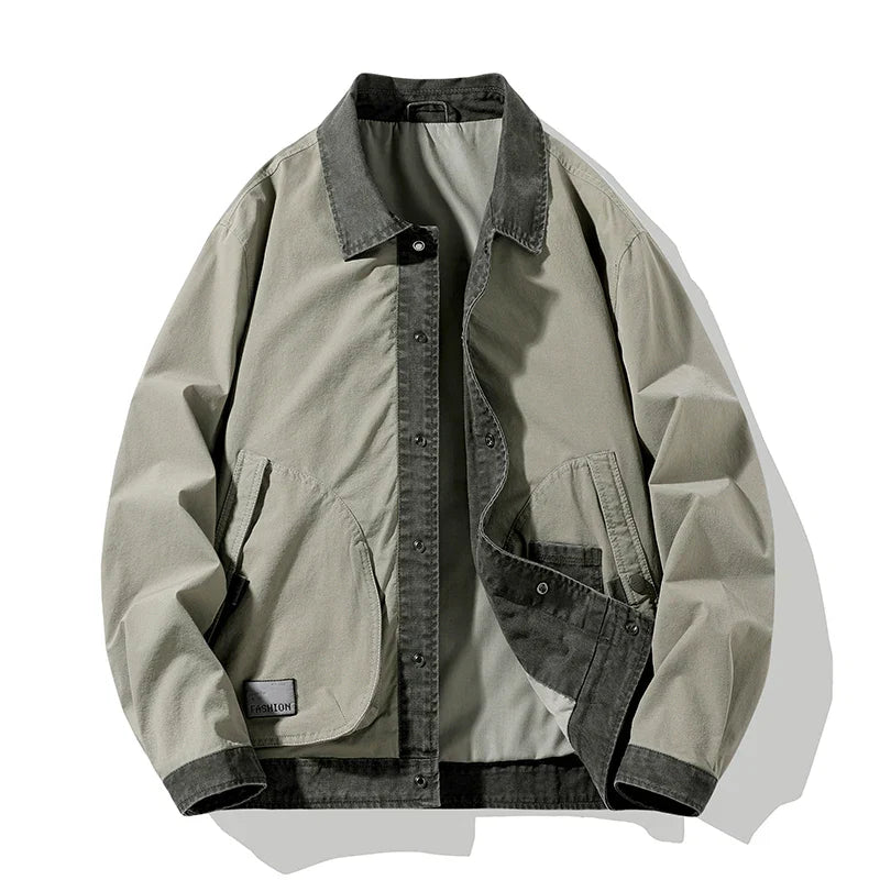 New Men's Lapel Handsome Jacket Solid Color Long-Sleeved