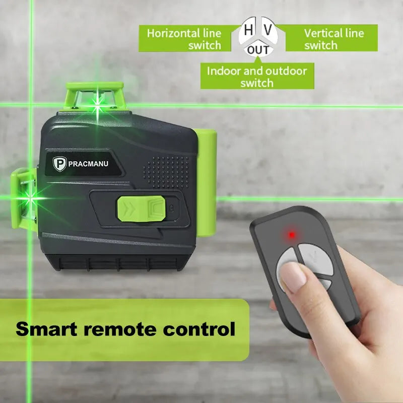 Pracmanu 12 Lines 3D Laser Level Self-Leveling Horizontal