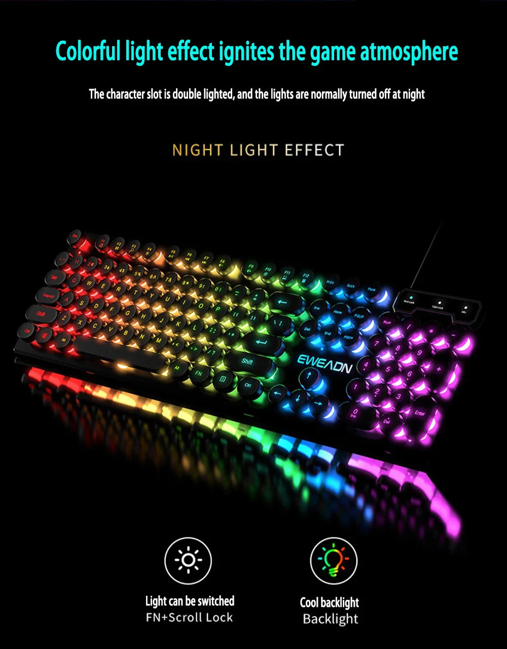 Three-piece Set Punk Gaming Keyboard and Mouse Earphone