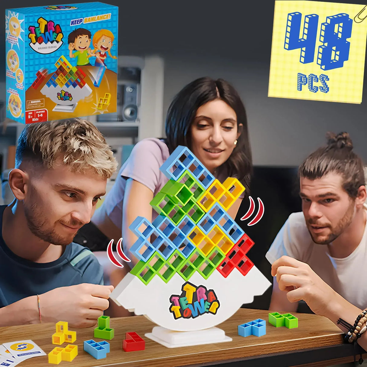 48PCS Balance Toys Stacked Tower Board Game Stacking