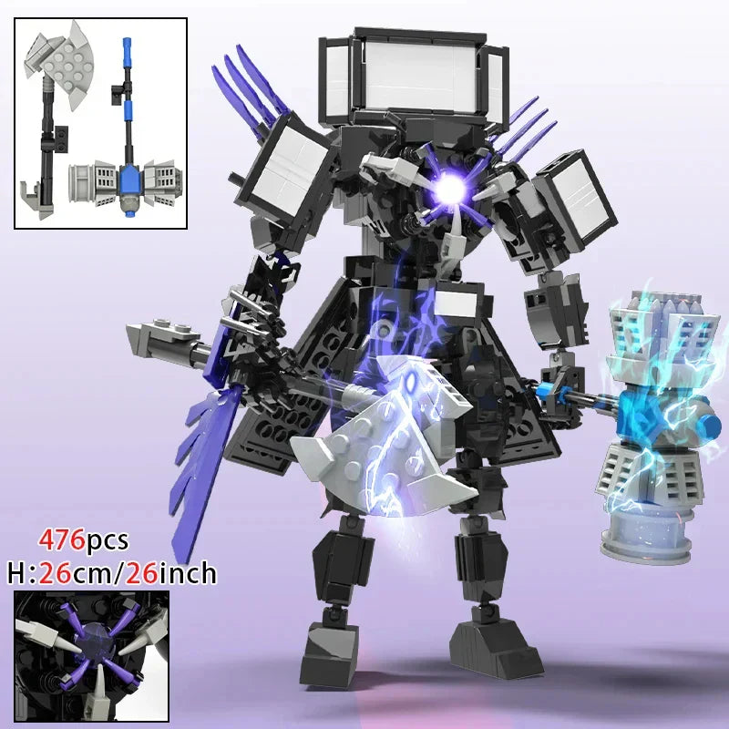 Moc Skibidi Toilet Builing Blocks Toy Titan Clock