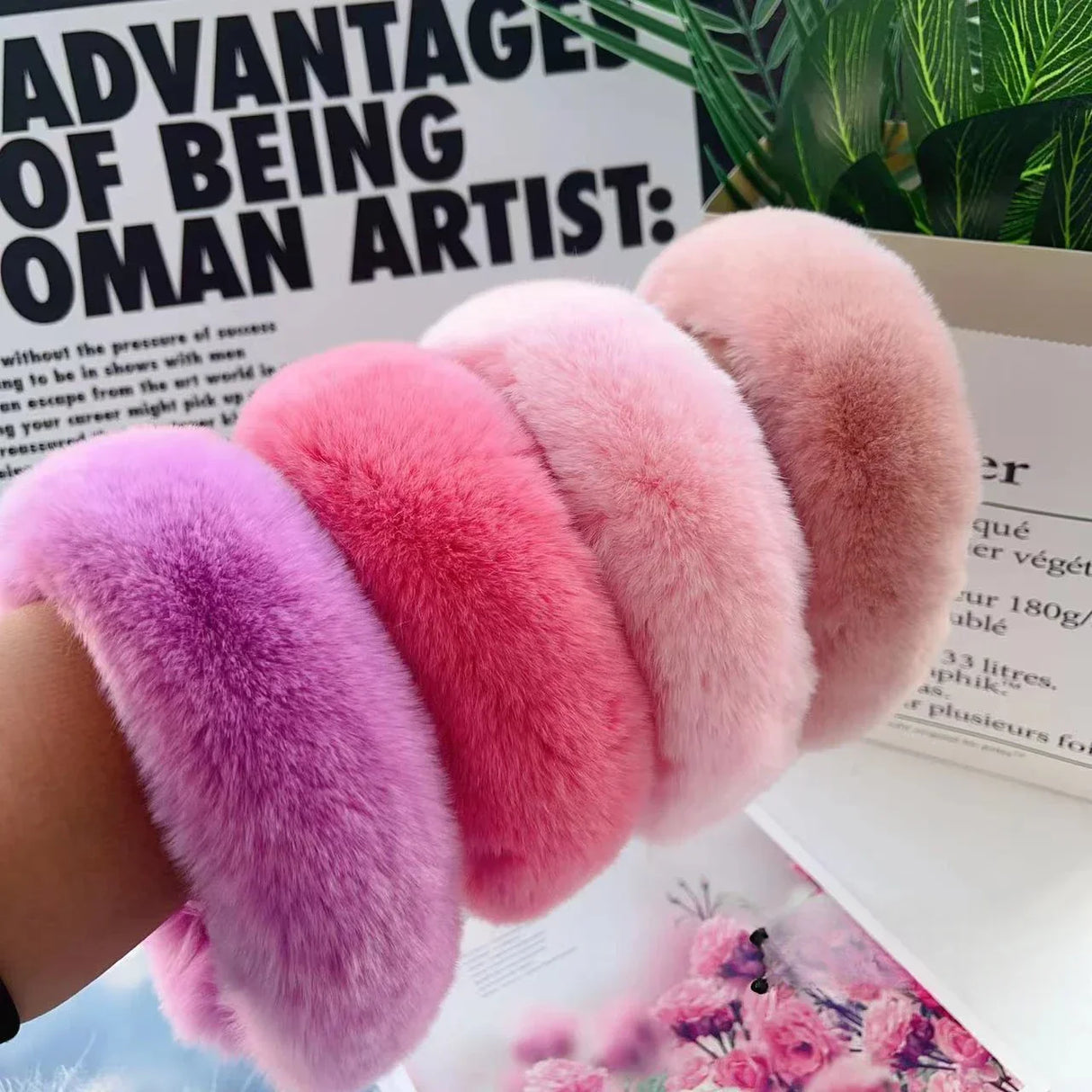 Real Rex Rabbit Hair Headband Fur Hairpin Korean