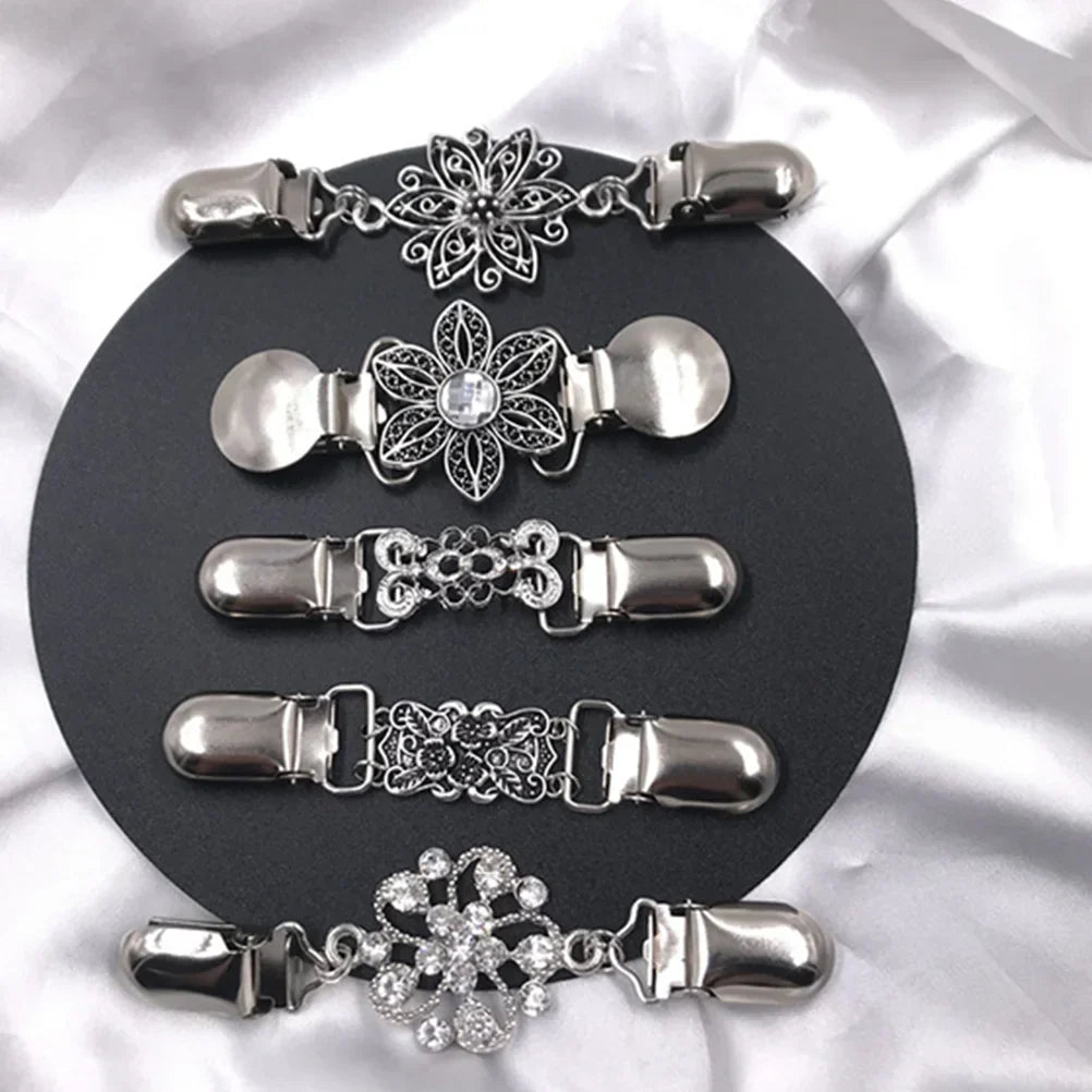 5 Pcs Alloy Sweater Clip Retro Scarf Vintage
